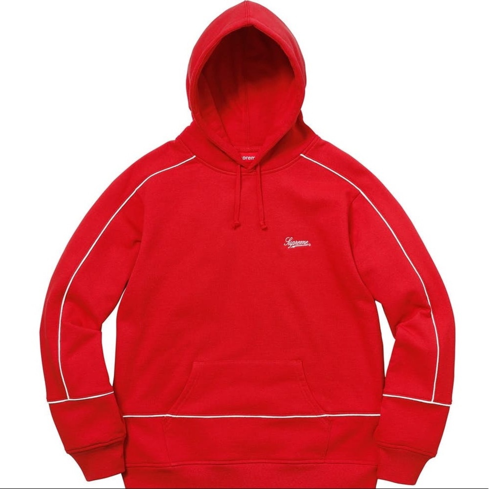 Supreme Red Piping Hooded Sweatshirt Hoodie